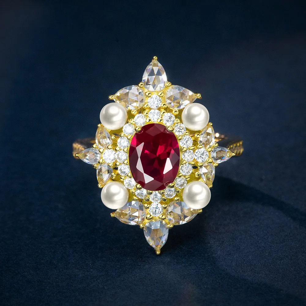 TFGLBU 2CT 6*8mm Vintage Oval Colombian Emerald Ring for Women Solid Sier Sparkling Gem Band Party Fancy Jewelry 75dcf 5 4b425