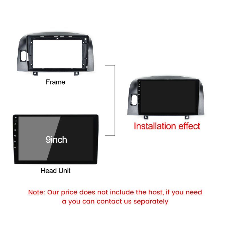 Car Radio Fascia Frame For Hyundai SONATA NF 2004 2005 2006 2007 2008 Optional Cable Dash Fitting Panel Kit For 9inch radio