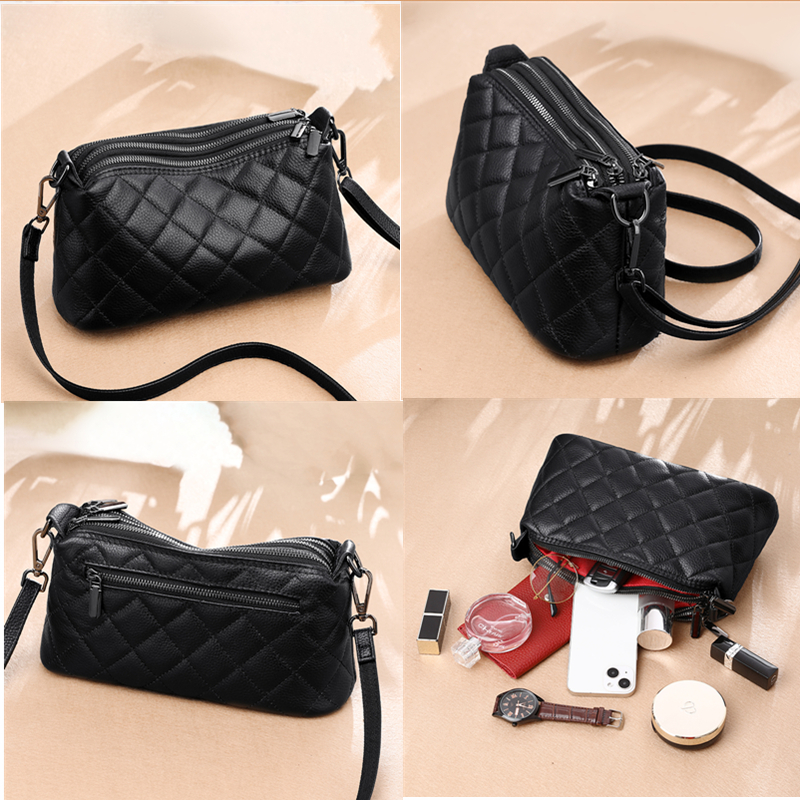 Designer 3 Layers Women's Handbag Cow Leather Female Tote Sac Soft Solid Genuine Leather Shoulder Crossbody Bag For Women a2b32