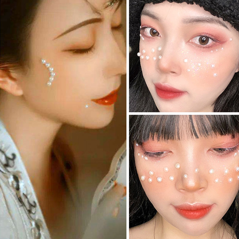 Face Jewels Pearl 3D Diamond Tattoo Eyeshadow Stickers Nail Stickers Self Adhesive Body Brow DIY Decal Beauty Face Makeup