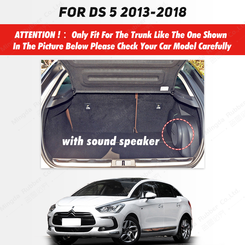 Auto Full Coverage Trunk Mat For DS 5 2013-2018 17 16 15 14 Car Boot Cover Pad Cargo Liner Interior Protector Accessories c15c3