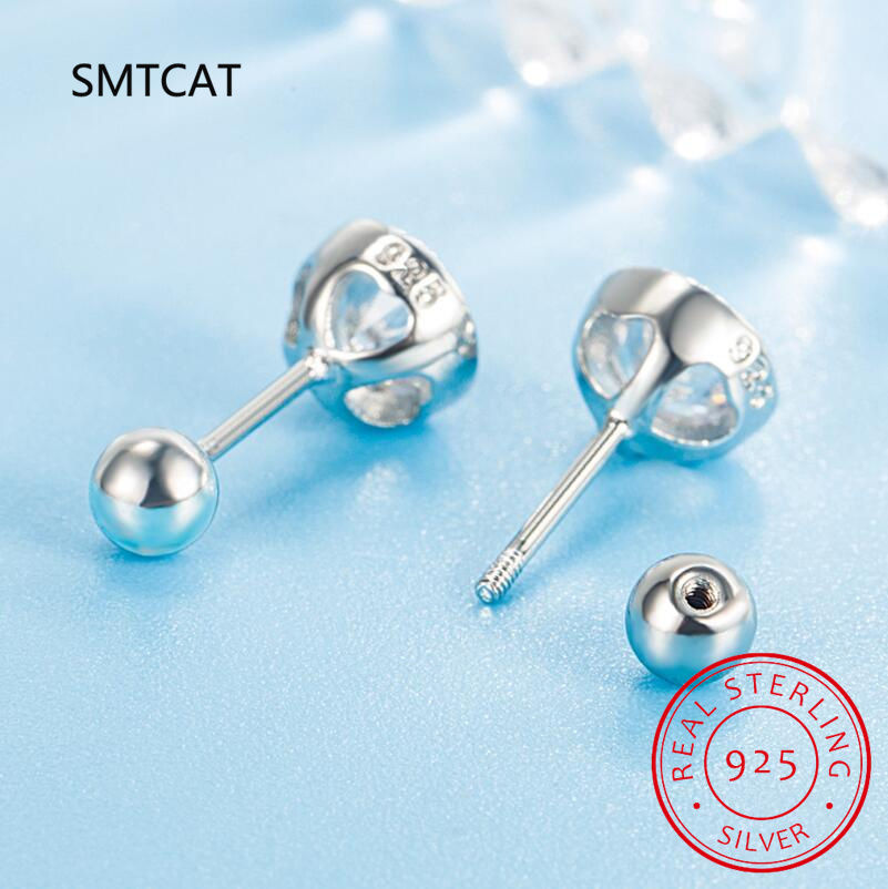 2ct Moissanite Earrings For Women Men Lab Diamond White Gold Plated 925 Sterling Silver Screws Stud Earring Luxury Fine Jewelry