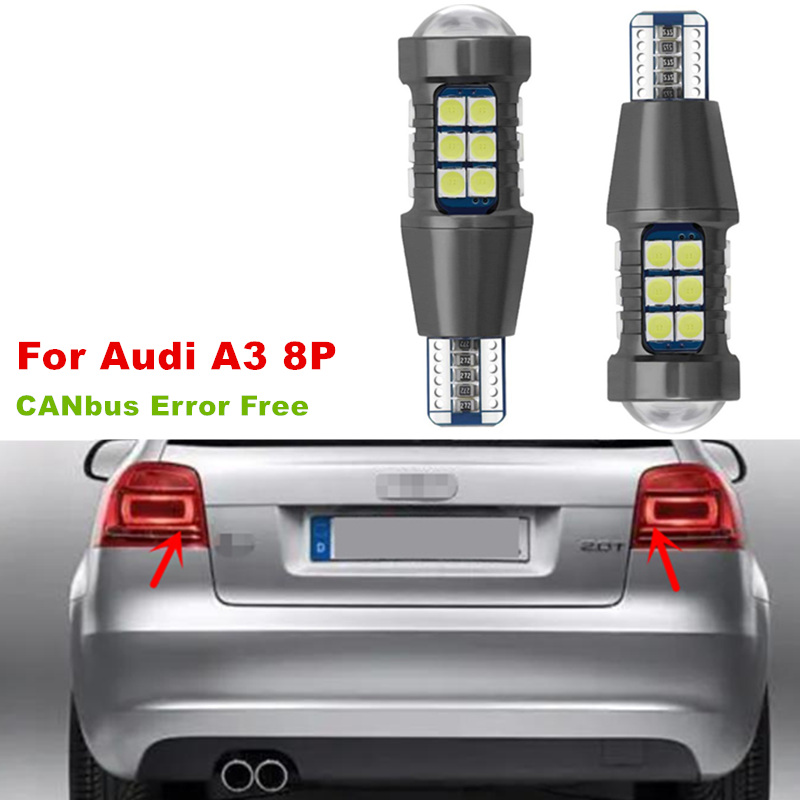 For Audi A3 8P Sportback 2004-2013 2pcs/lot CANbus Error Free White 27SMD LED White Rear Car Backup Reverse Light