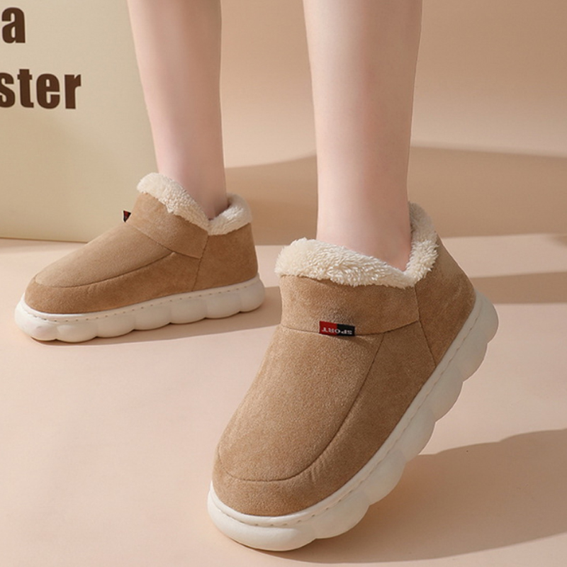 Men's Women's Plush Cozy Slip-On Winter Slippers for Indoor & Outdoor Warmth