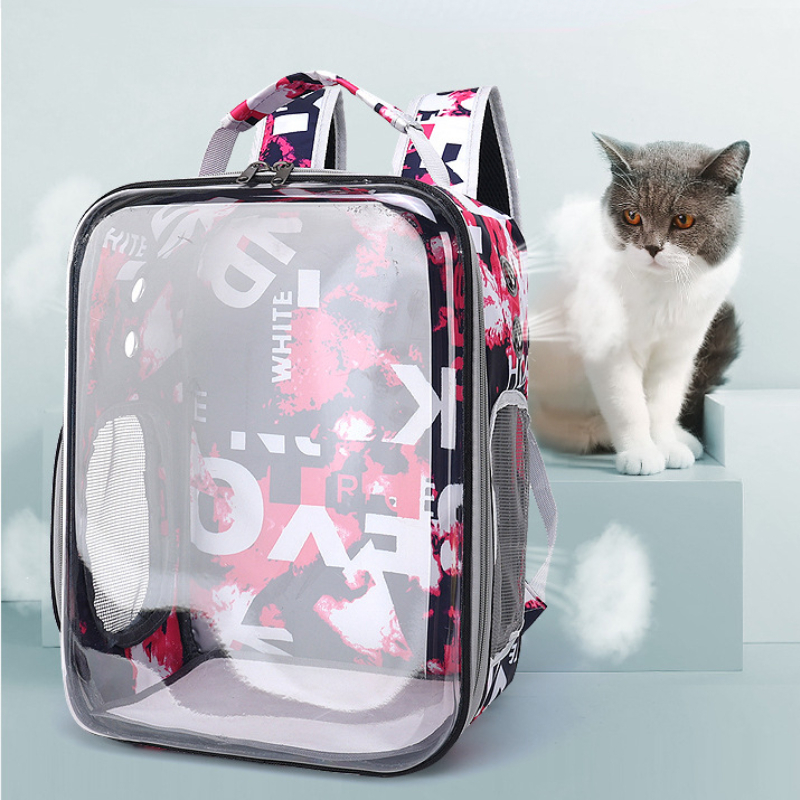Pet Cat And Dog Going Out Carrying Bag Space Capsule Backpack Cage Double Shoulder Transparent Breathable Waterproof Portable
