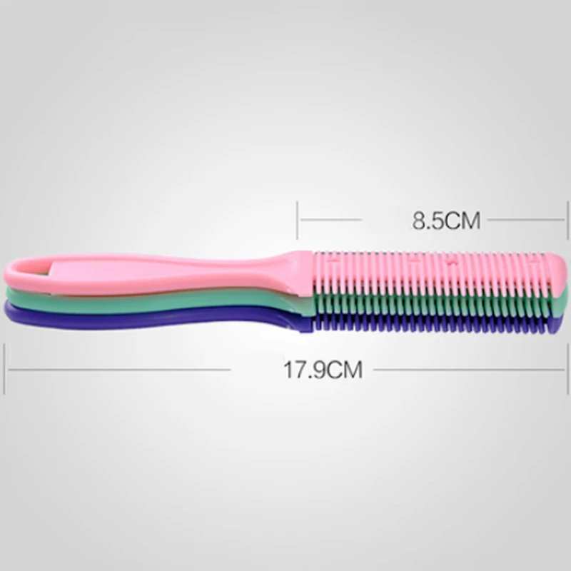 Multicolor Hair Cut Comb Barber Styling Scissor Razor Magic Blade Combs Hairdressing Tool Kit Double-Sided Knife Hair Scissors