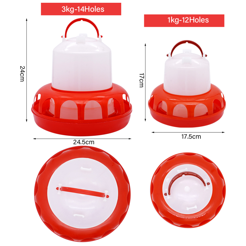 1kg/3kg Automatic Chicken Feeder Water Bucket Drinker Chick Hen Quail Pigeon Feeding Watering Tool Farm Animal Supplies