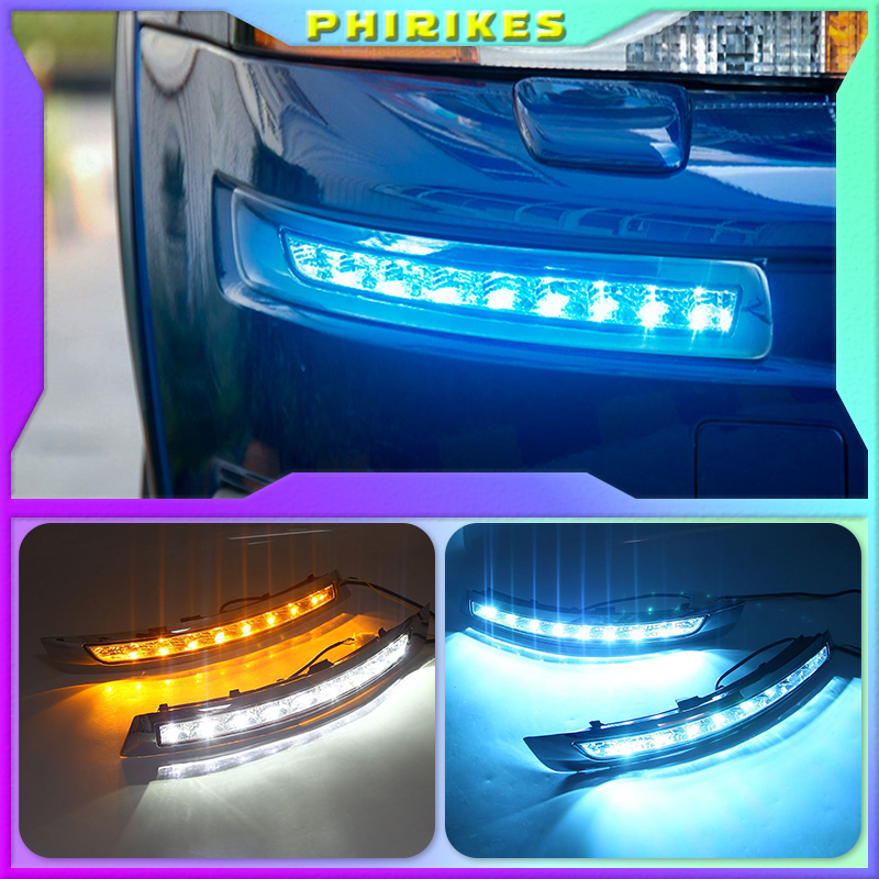 2pcs Car Daytime Running Lights LED DRL For XC90 2007 2008 2009 2010 2011 2012 2013 Lamp Turn Signal fog lamp Flashing