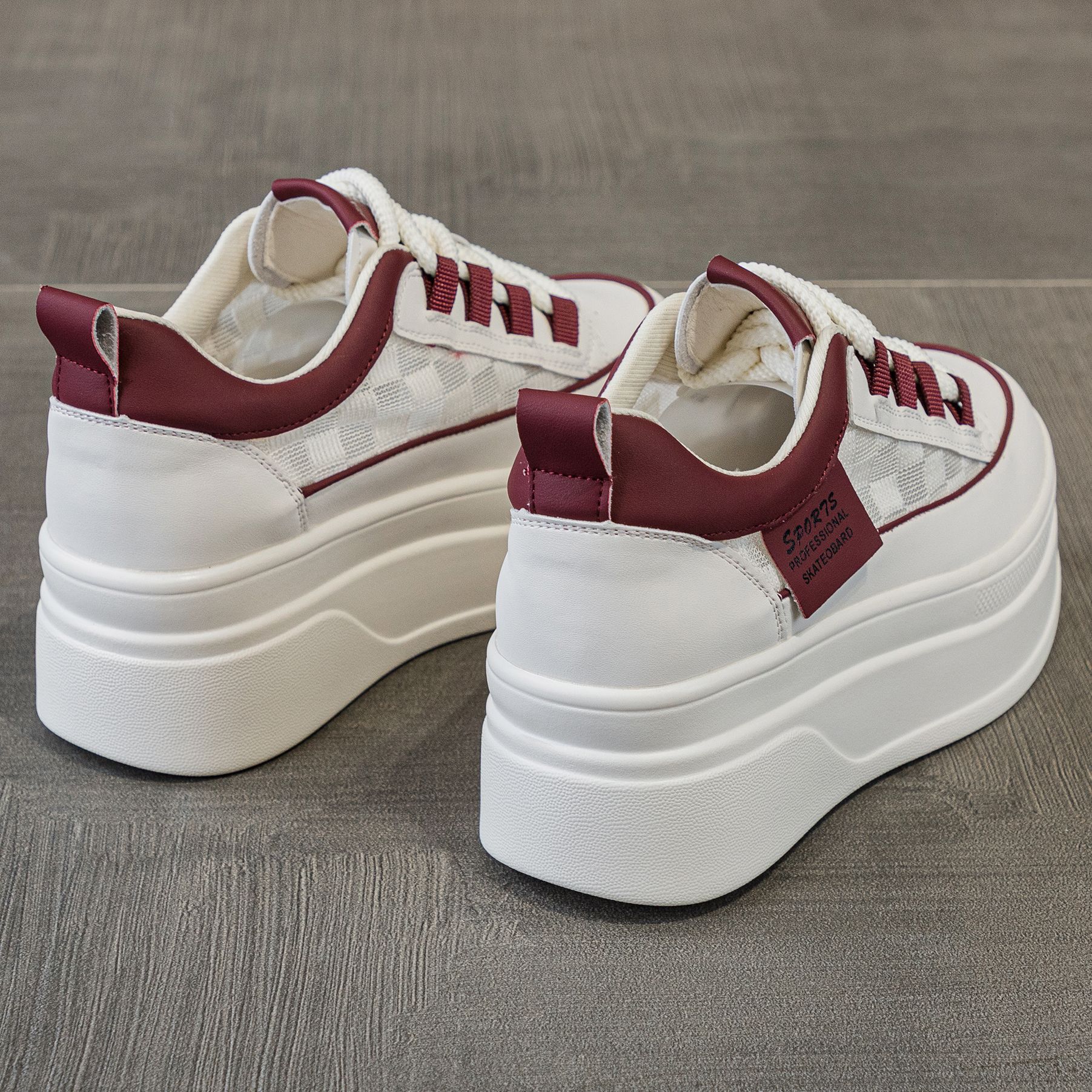 Mesh small white for 2024 summer new high rise board shoes, sponge cake thick soles, versatile sports and leisure women's shoes ddmythur