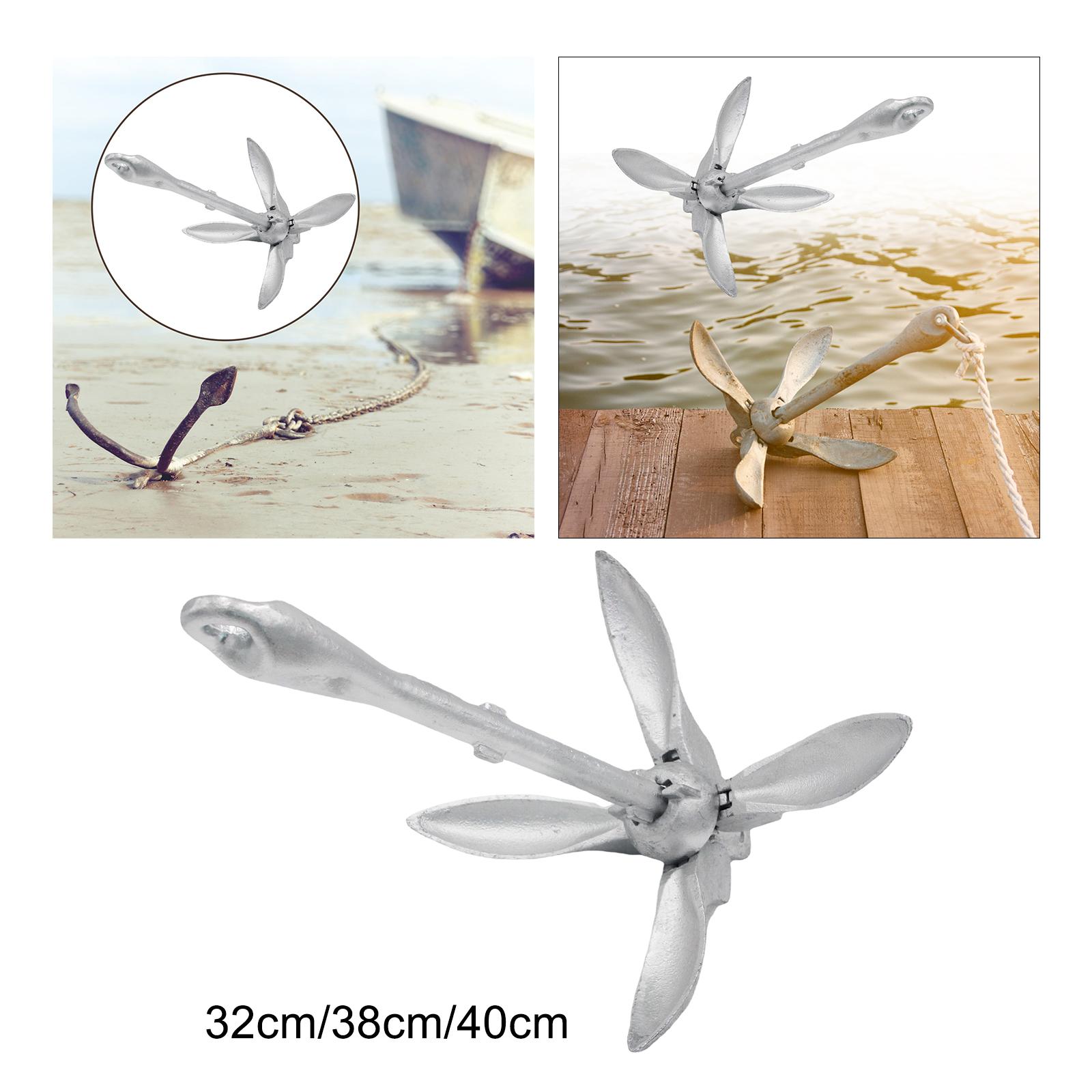 Grapnel Heavy Duty Boat Anchor Durable Boating Accessories 4 Claw Gaanized for Small Watercrafts Canoes Kayak smile