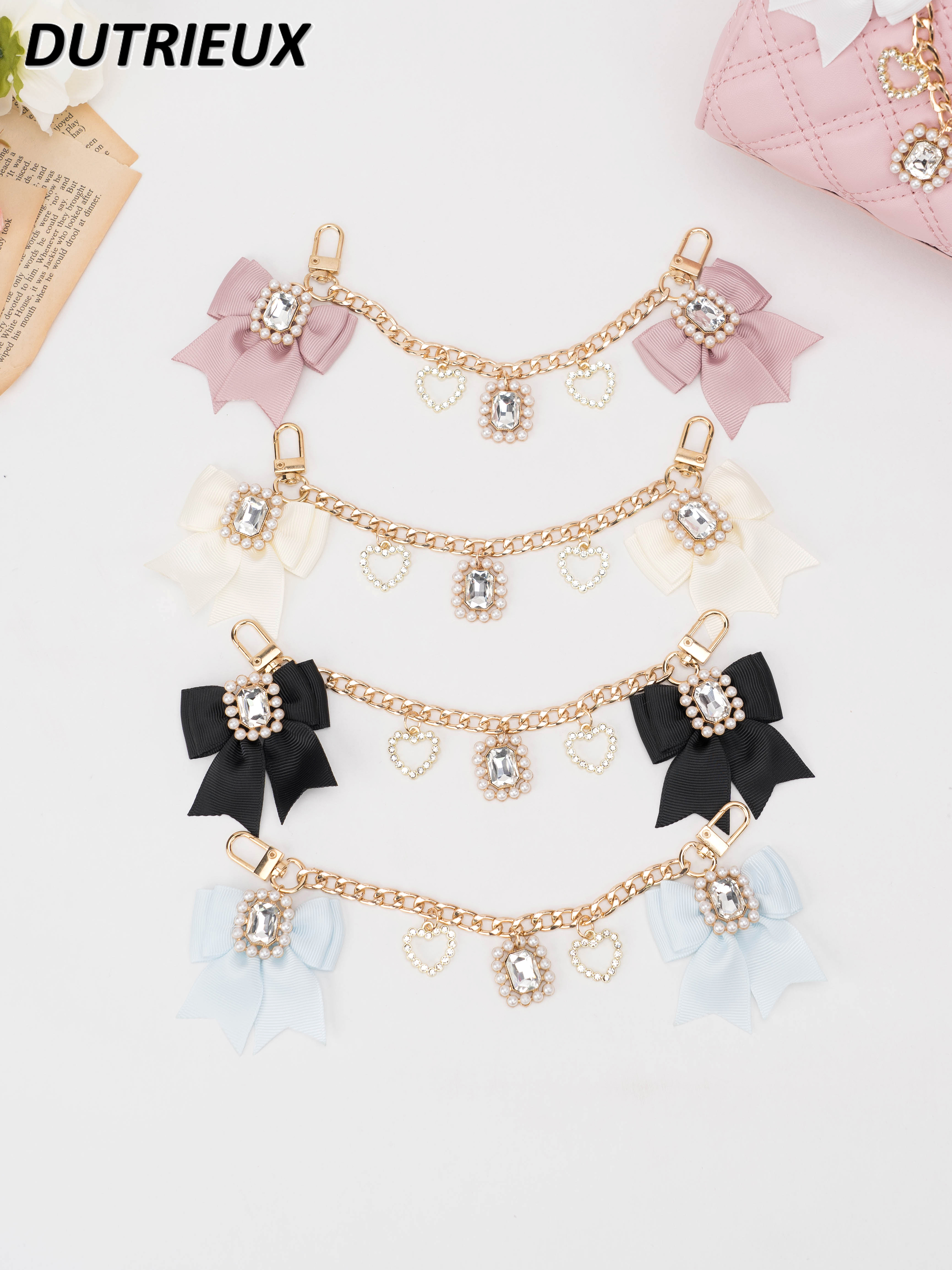 Handmade Sweet Japanese Cute Bow Rhinestone Japanese Bag Accessories Crossbody Bag Chain Hanging Ornaments Exquisite Jewelry 1947b 5 64fb4