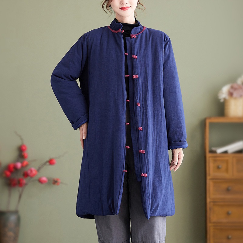 Women Traditional Chinese Style Qipao Coats Fashion Oriental Clothing Winter Tops Retro Quilted Hanfu Tang Suit Robe 13046
