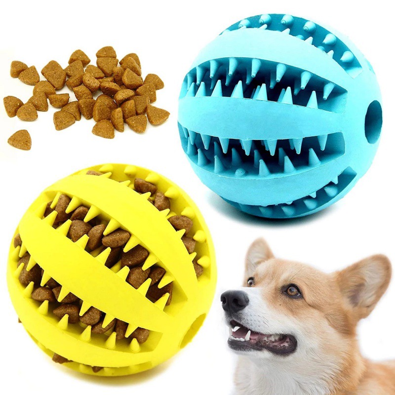 Food Ball Dog Toy Interactive Rubber Balls for Small Large Dogs Puppy Cat Chewing Toys Pet Tooth Cleaning