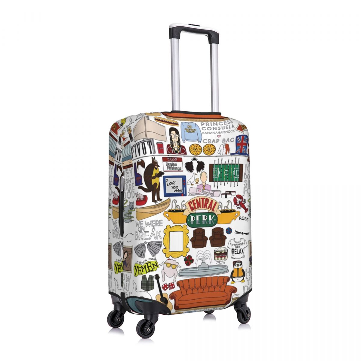 Friends Tv Show Print Suitcase Cover Travel Cruise Trip Holiday Elastic Luggage Case Protection