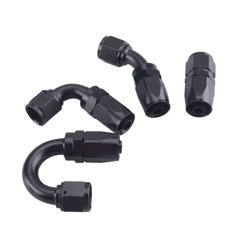 Universal AN4 AN6 AN8 AN10 Straight 45 90 120 180 Degree Oil Fuel Swivel Hose End Fitting Oil Hose End Adaptor Kit Black