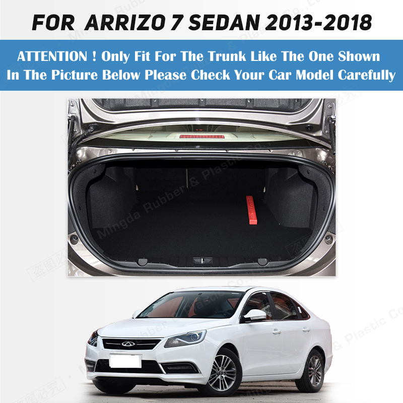 Auto Full Coverage Trunk Mat For Chery Arrizo 7 Sedan 2013-2018 17 16 15 14 Car Boot Cover Pad Interior Protector Accessories 78bdf