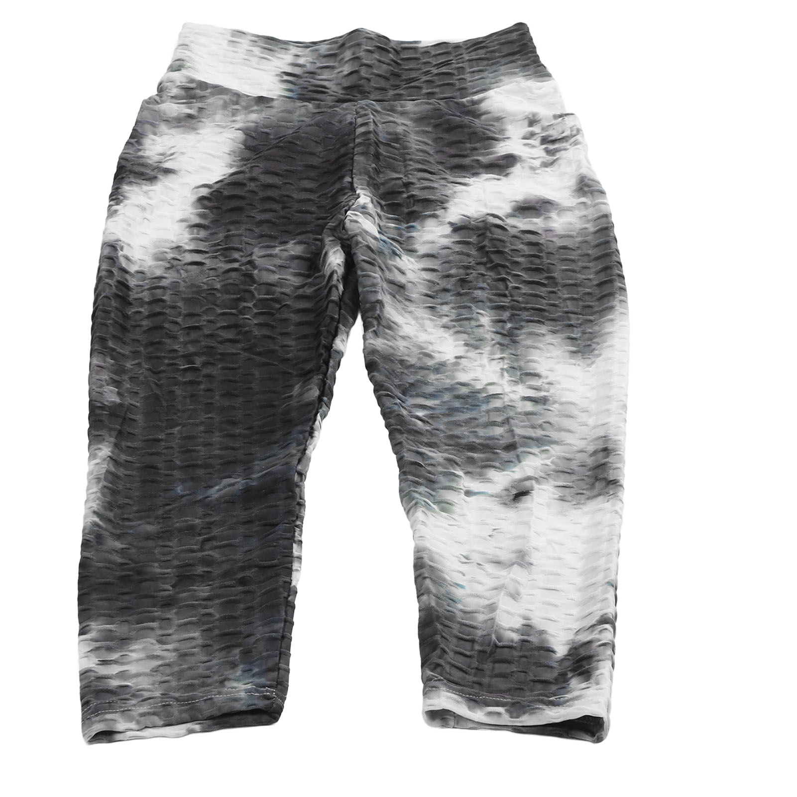 High Workout Waisted Pants Slim Fitted Cropped High Elasticity Quick Dry Black White Tie Dye Yoga Pants For ddmysmile Running For Women Smile