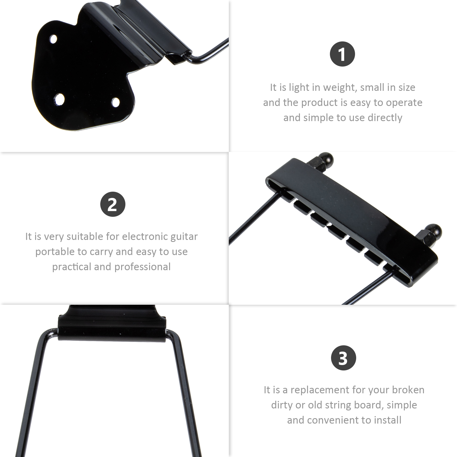 Set ddmysmile Ddmysmile Practical Guitar 1 Replacement String Board Metal Guitar Saddle Bridge Smile