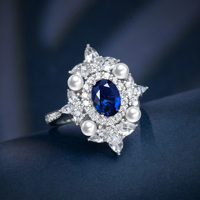 TFGLBU 2CT 6*8mm Vintage Oval Colombian Emerald Ring for Women Solid Sier Sparkling Gem Band Party Fancy Jewelry 75dcf 5 4b425