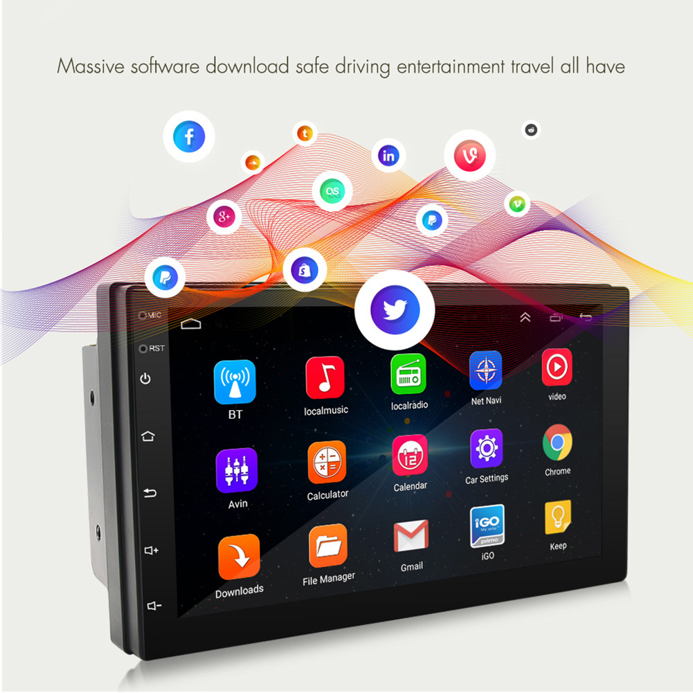 Car Entertainment Multimedia with Carplay Car Stereo Radio 7in Touch Screen FM Car Radio Receiver 2 Din GPS Navigation