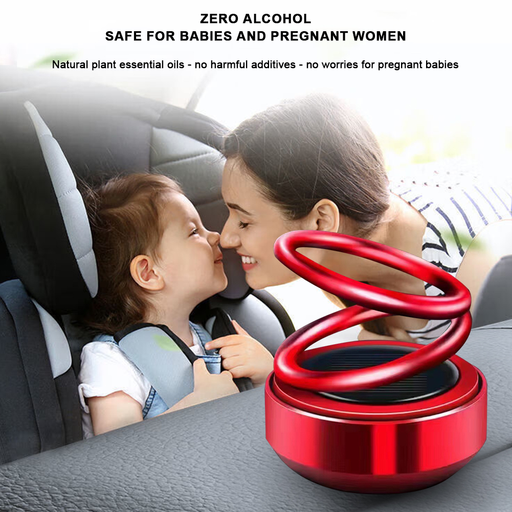 Car Solar Energy Freshener Air Alloy Car Perfume Fragrance Air Aromatherapy Auto Rotating Air Fresher Interior Decor Accessories smile