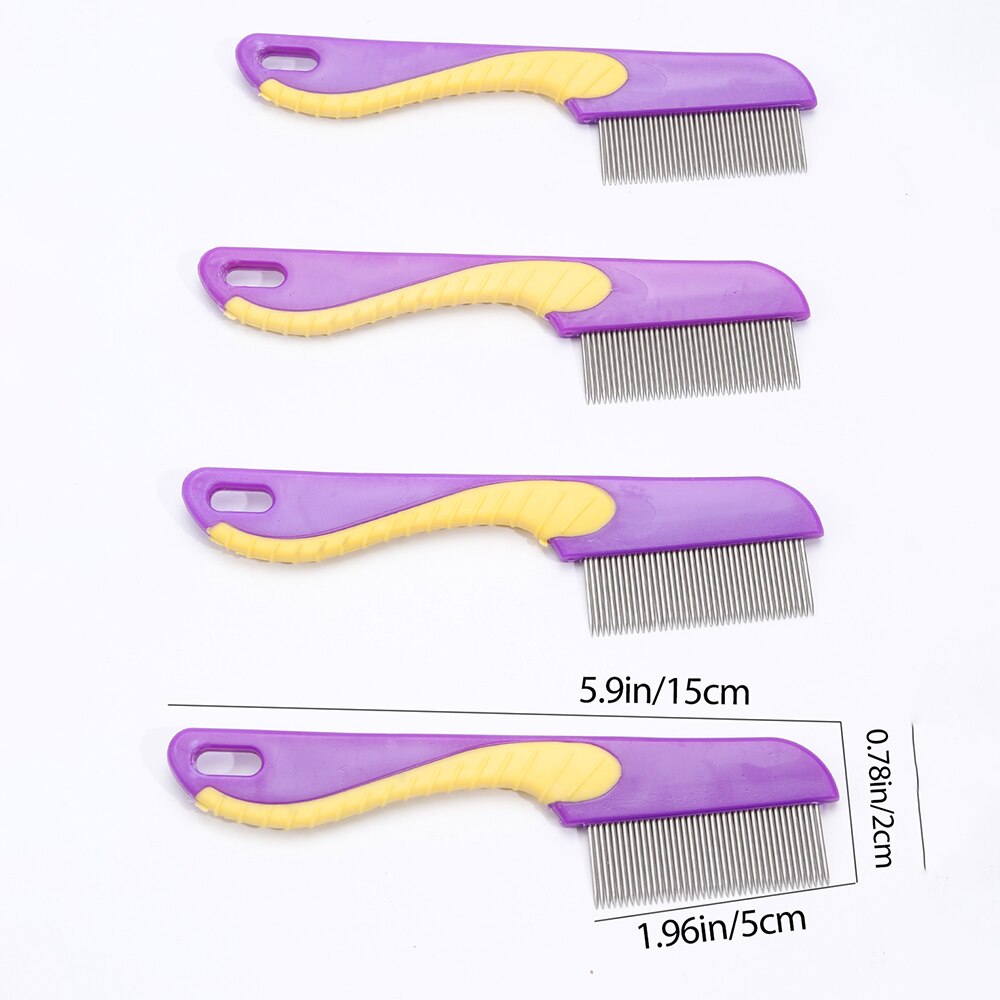 4pcs Set Pets Hair Terminator Combs Cleaning Hair Brush Shedding Tools Headlice Density Teeth Remove Nits Comb Hair Tool
