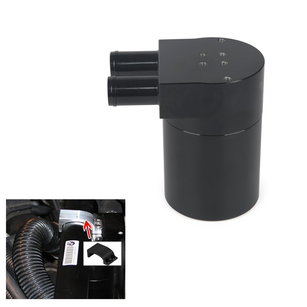 UNIVERSAL Aluminum Alloy Reservior Oil Catch Can Tank For N54 335 E90 E91 Touring E92 Coupe E60 E93 Black / Sier