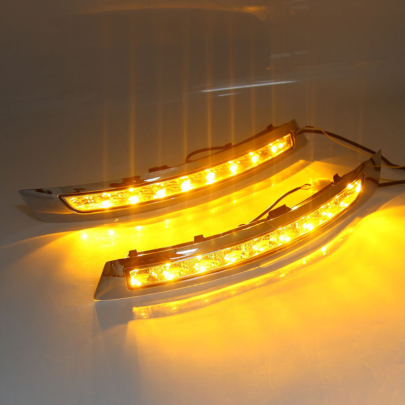 2pcs Car Daytime Running Lights LED DRL For XC90 2007 2008 2009 2010 2011 2012 2013 Lamp Turn Signal fog lamp Flashing