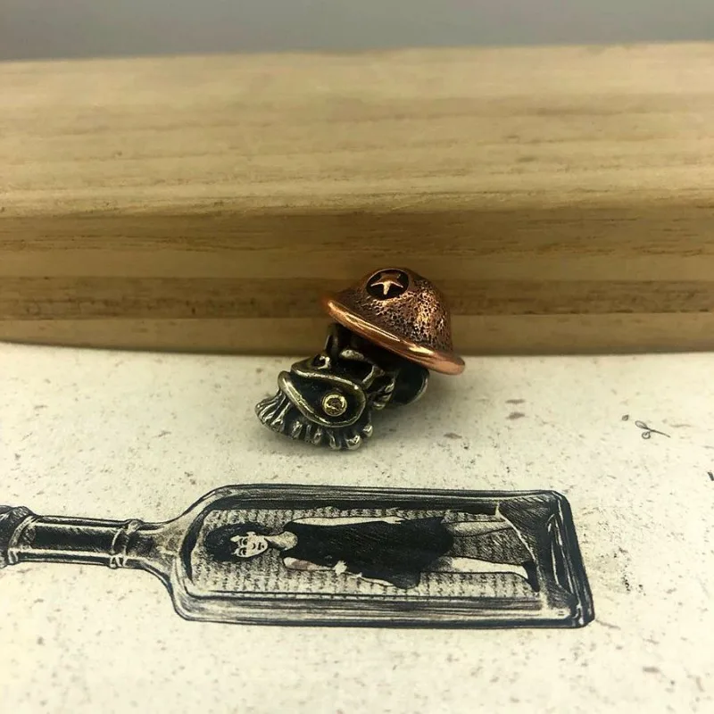 White Brass Copper Monkey Knife Beads EDC Paracord Tools Skull Lanyard Pendants Key Rings Zipper Pull DIY Accessories Charms
