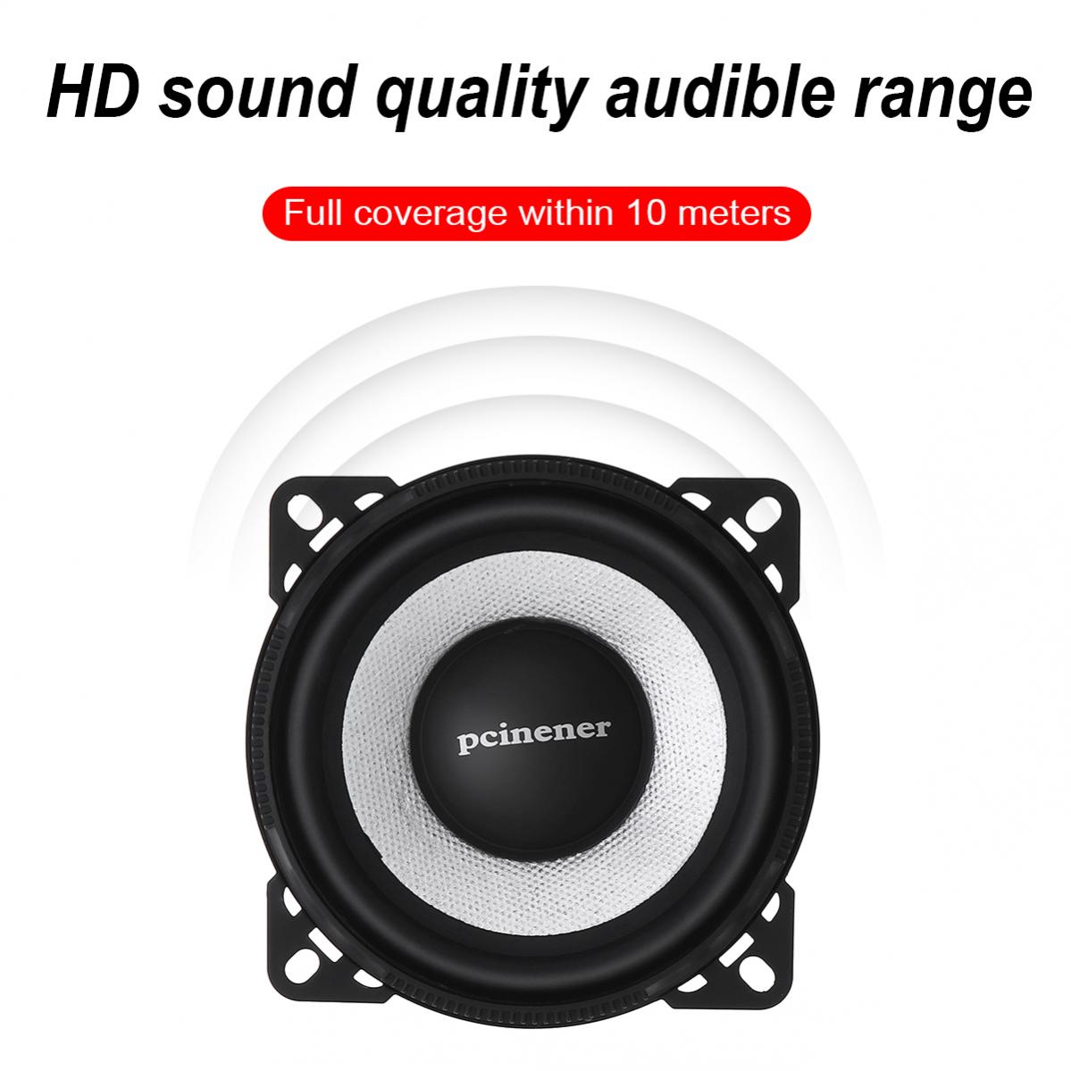 Car Component Speaker System 4 Inch 120W Vehicle Door Auto Audio Stereo Speakers Set HiFi with Tweeter Crossover for Cars