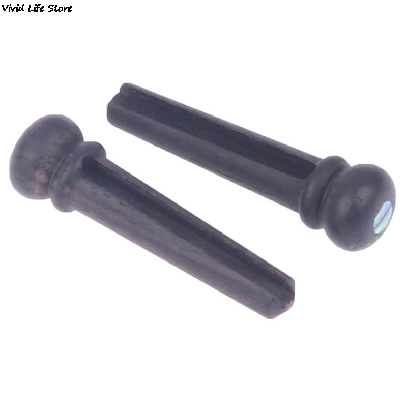 Folk Guitar Ebony 6Pcs String ddmysmile Cone Solid String Vertebra String Nail Guitar Bridge Pins Wooden Pegs Guitar Parts Accessories Smile