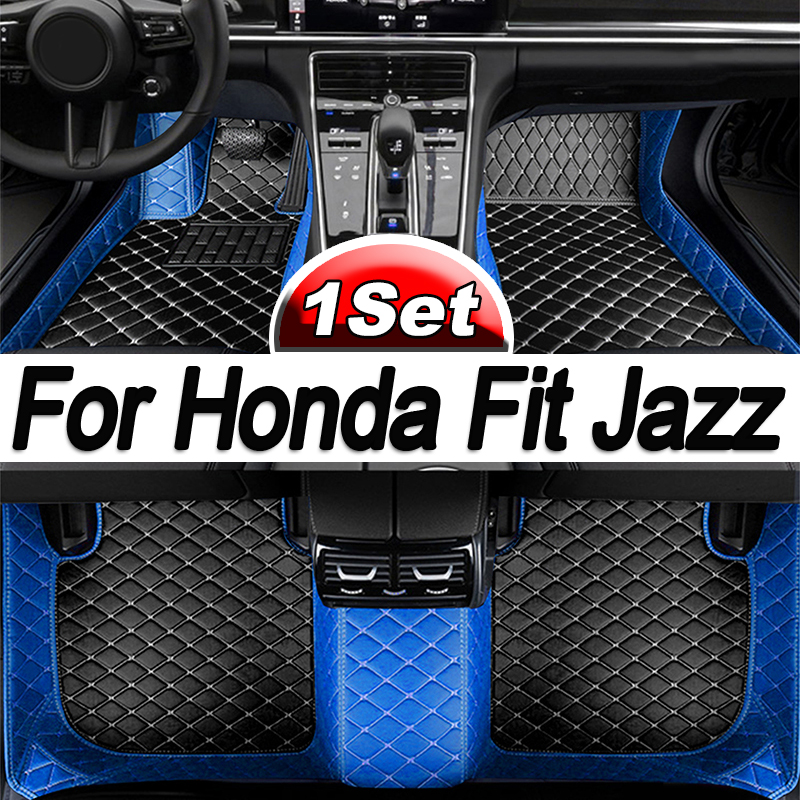 Carpets Car Floor Mats For Honda Fit Jazz 2007 2006 2005 2004 Auto Interior Styling Protect Waterproof Leather Rugs Decoration