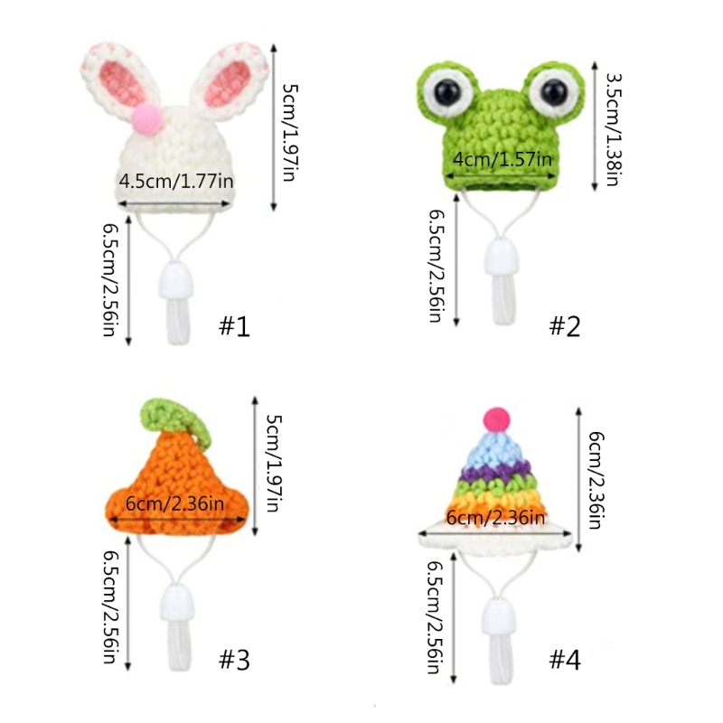 Funny Hamster Hat Rabbit Ears Shaped Costume Birthday Guinea-Pig Headgears Supplies Adjustable Handwoven Cap
