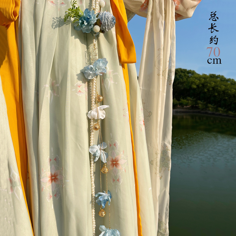 2024 chinese style hanfu hair accessories female ming style waist accessories pressure handmade flower hanfu skirt pendant gift 7011c