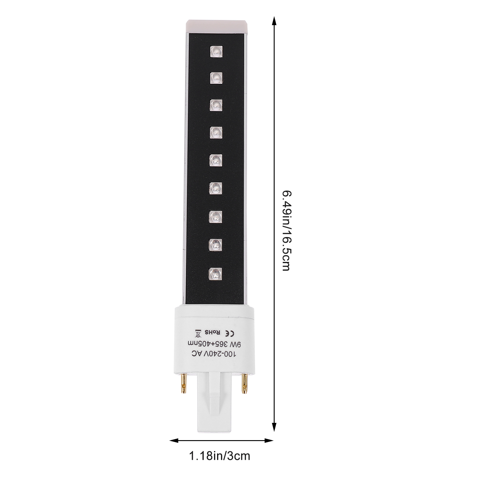 c a hine Lamp W Phototherapy Nail Gel Polish Light Bulb for Dryer Tube UV LED Black Glass Curing