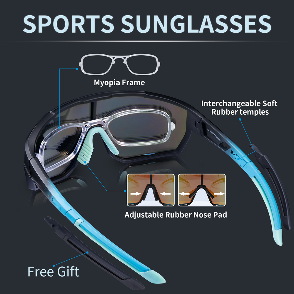 Super Polarized Sports Sunglasses Cycling Sun Glasses for Men Women TR90 Frame Glasses for Running Baseball Golf Driving Fishing