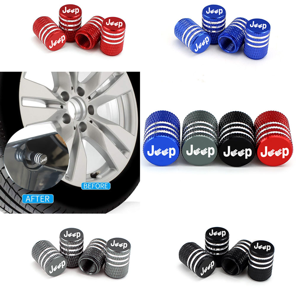DSYCAR 4Pcs/Set Universal Jeep Alu-alloy Caps for Car Truck Motorcycle Bicycle Vae Stem Cover Tire Accessories