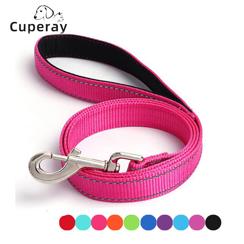 Double-Sided Reflective Heavy Duty Dog Leash,Neoprene Padded Handle & Metal Hook Pet Training Leash for Small Medium Large Dogs