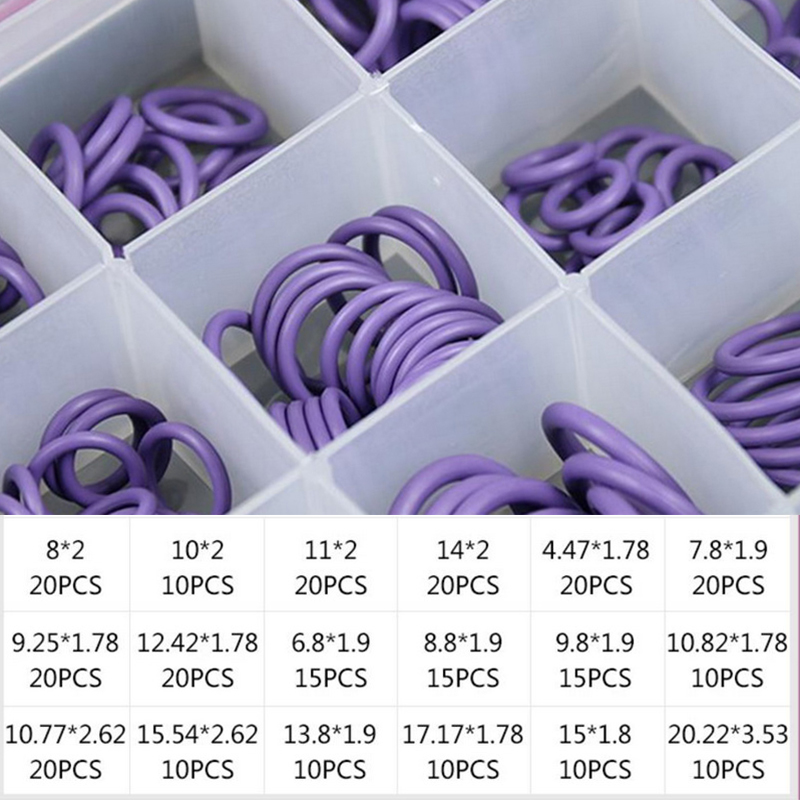 O Ring Set Seal Kit R134a R12 HNBR Rubber O-Rings Assortment For Car Automotive Air Conditioner A/C System Repair Tool