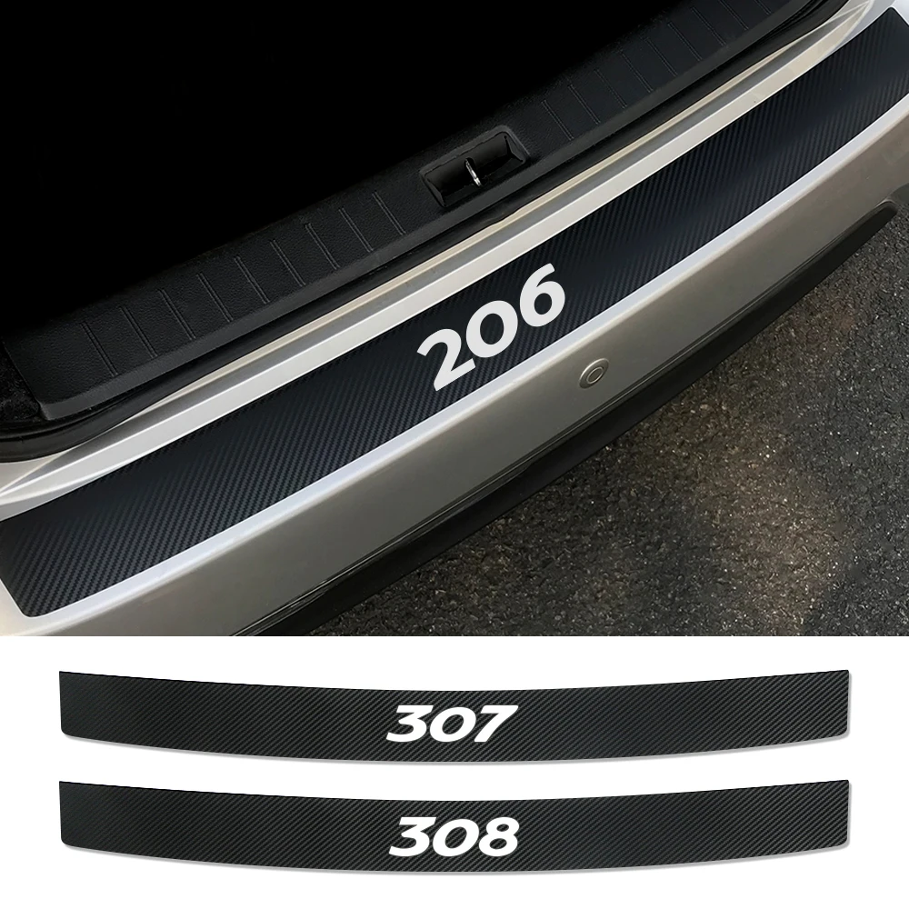 For Peugeot 308 307 208 107 206 301 207 508 407 3008 2008 408 5008 Car Rear Bumper Stickers Trunk Protector Decals Accessories