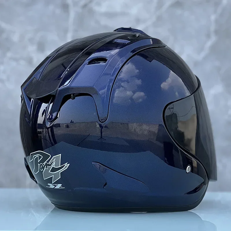 Ram4 Bright Dark Blue Half Helmet Men and Women Motorcycle Off-Road Summer Helmet Downhill Racing Mountain Cross Casco Capacete