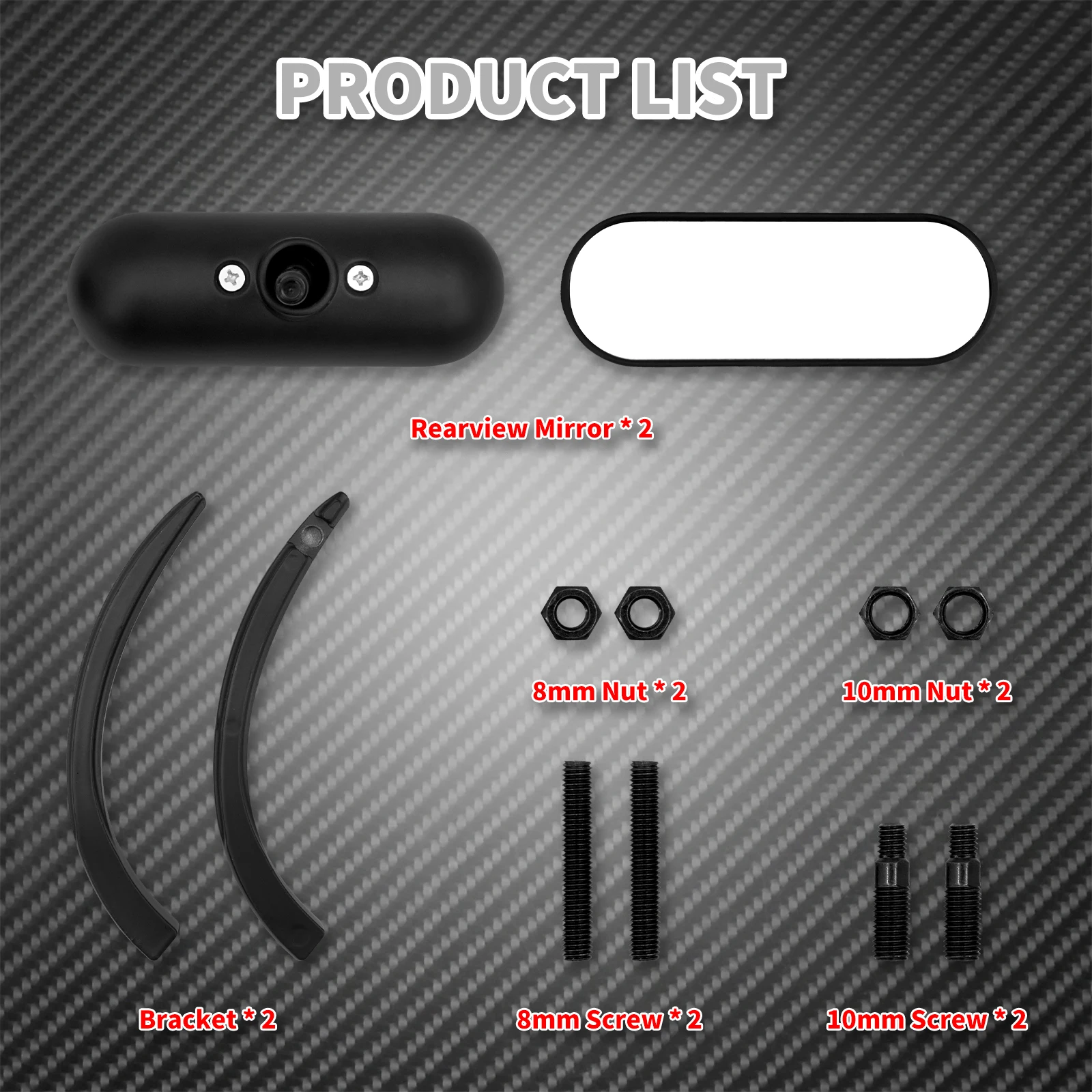 Universal Motorcycle Rearview Oval Mirror 8mm&10mm Side Mirrors For Harley Sportster Chopper Breakout Electra Glide Dyna Softail