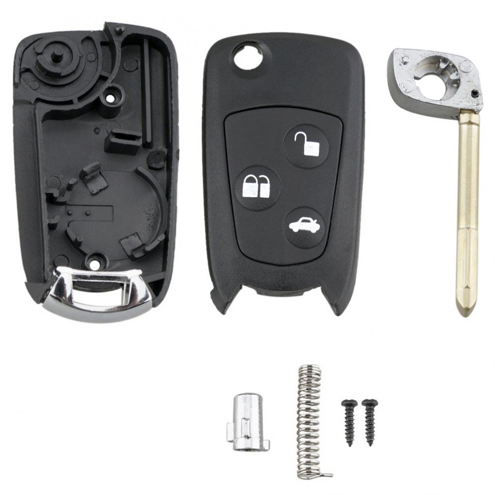 3 Buttons Remote Car Key Fob Shell Modified Flip Folding Flip Key Case Shell Fit for Ford Mondeo Fiesta with FO21 Blade
