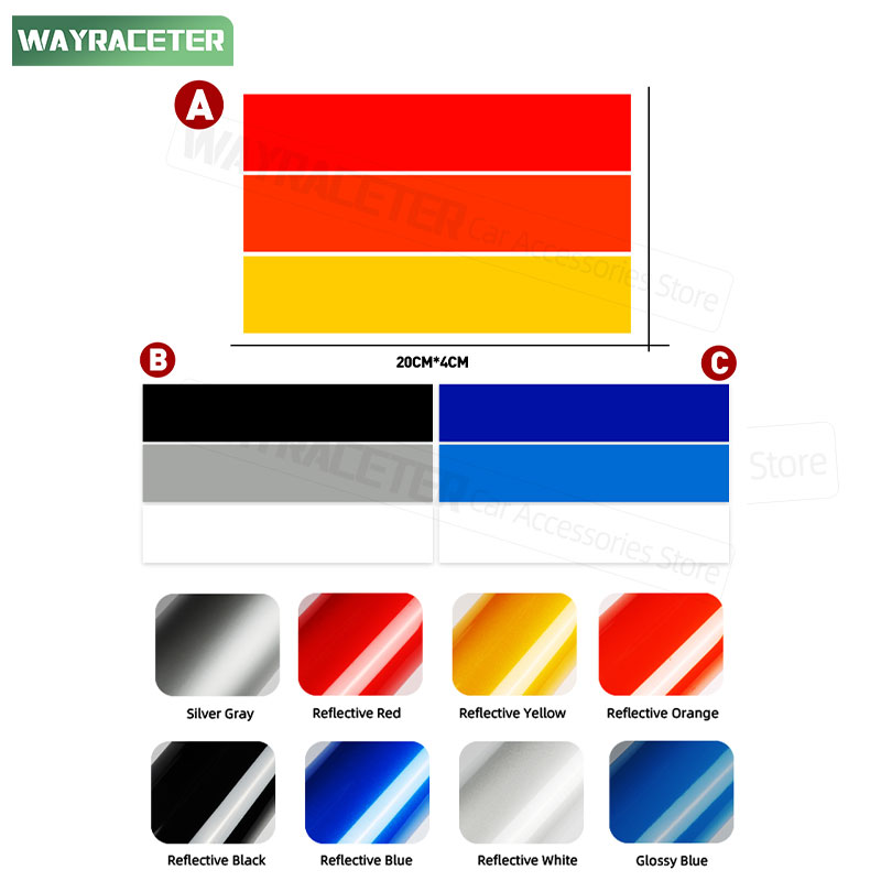 Tri-Color Stripes Sticker For Toyota 4Runner TRD Pro Off Road FJ Cruiser Land Tacoma Tundra Hilux RAV4 Lexus LX570 GX460 RX