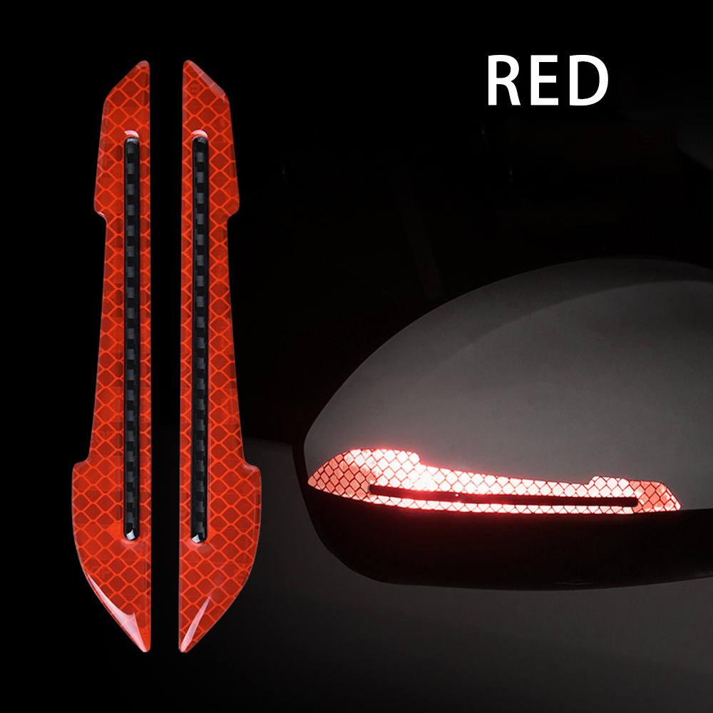 2PCS Car Safety Warning Tape Sticker Mark Styling Reflective Mirror Stickers for Auto DIY Decorative Accessories