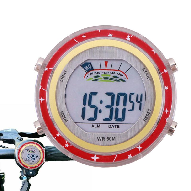 Motorcycle Handlebar Watch Waterproof Handlebar Clock With Glowing Dial Stick-On Motorbike Mount Mini Digital Clock For Bike Car