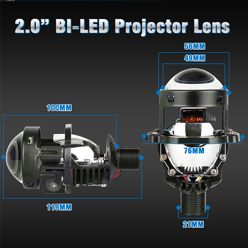 Mini Lenses 2.0 inch Bi-led Projector Lenses Tuning H7 H4 9005 9006 LED Lens Light Auto Car Motorcycle Accessories Plug & Play