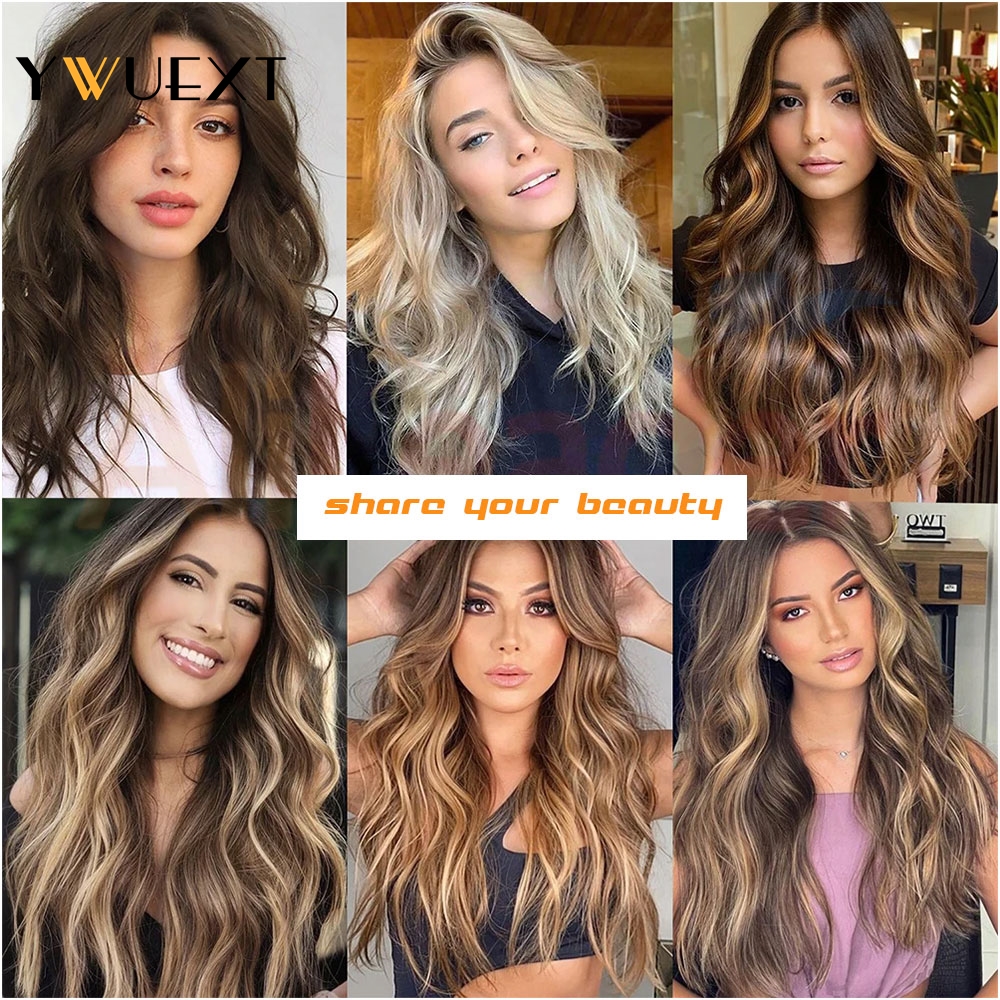 YWUEXT Straight Long Tape Weft Hair Extensions 12"-24" 120cm Long PU Skin Flat Weft Natural Inject Hair Bundles 80-100g