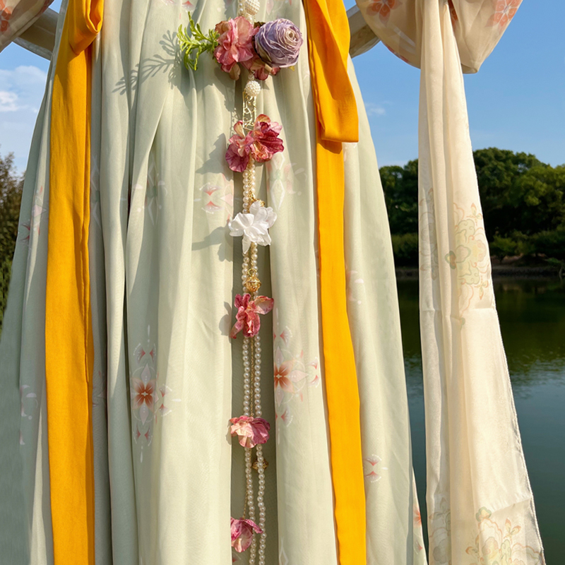 2024 chinese style hanfu hair accessories female ming style waist accessories pressure handmade flower hanfu skirt pendant gift 7011c