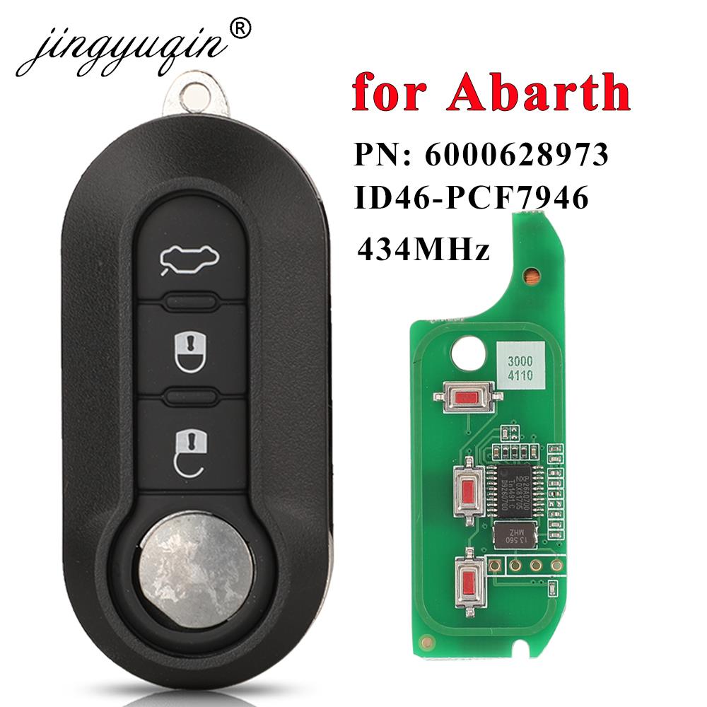 jingyuqin Delphi BSI 434Mhz ID46 Car Remote Key Fob For Abarth 500 595 500 124 695 5CC 71752289 / 6000628973 Auto Accessories
